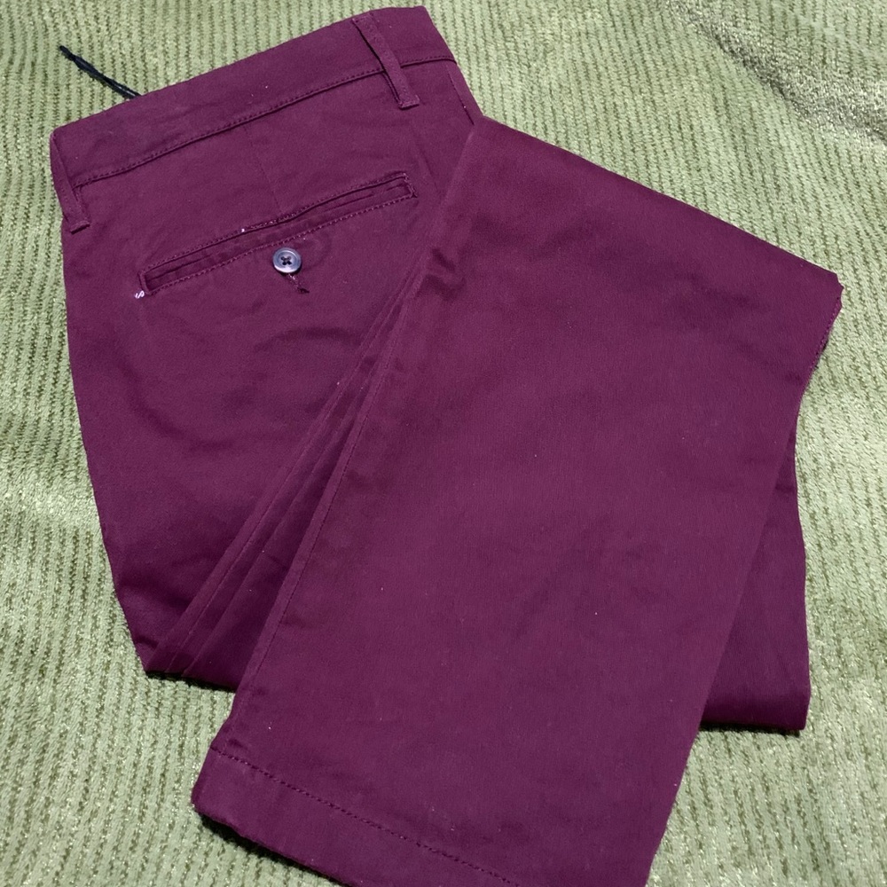 Burgundy Men Pants
